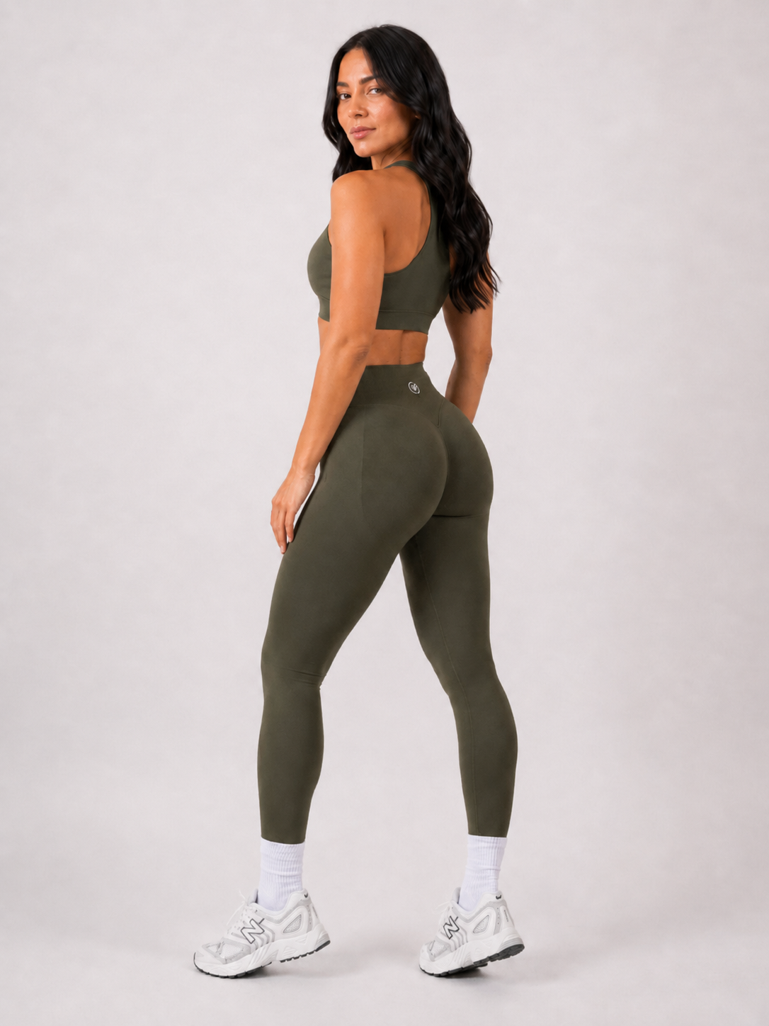 Scrunch Leggings – Army Green | Sculpting High-Waist Fit | Galvis Sports