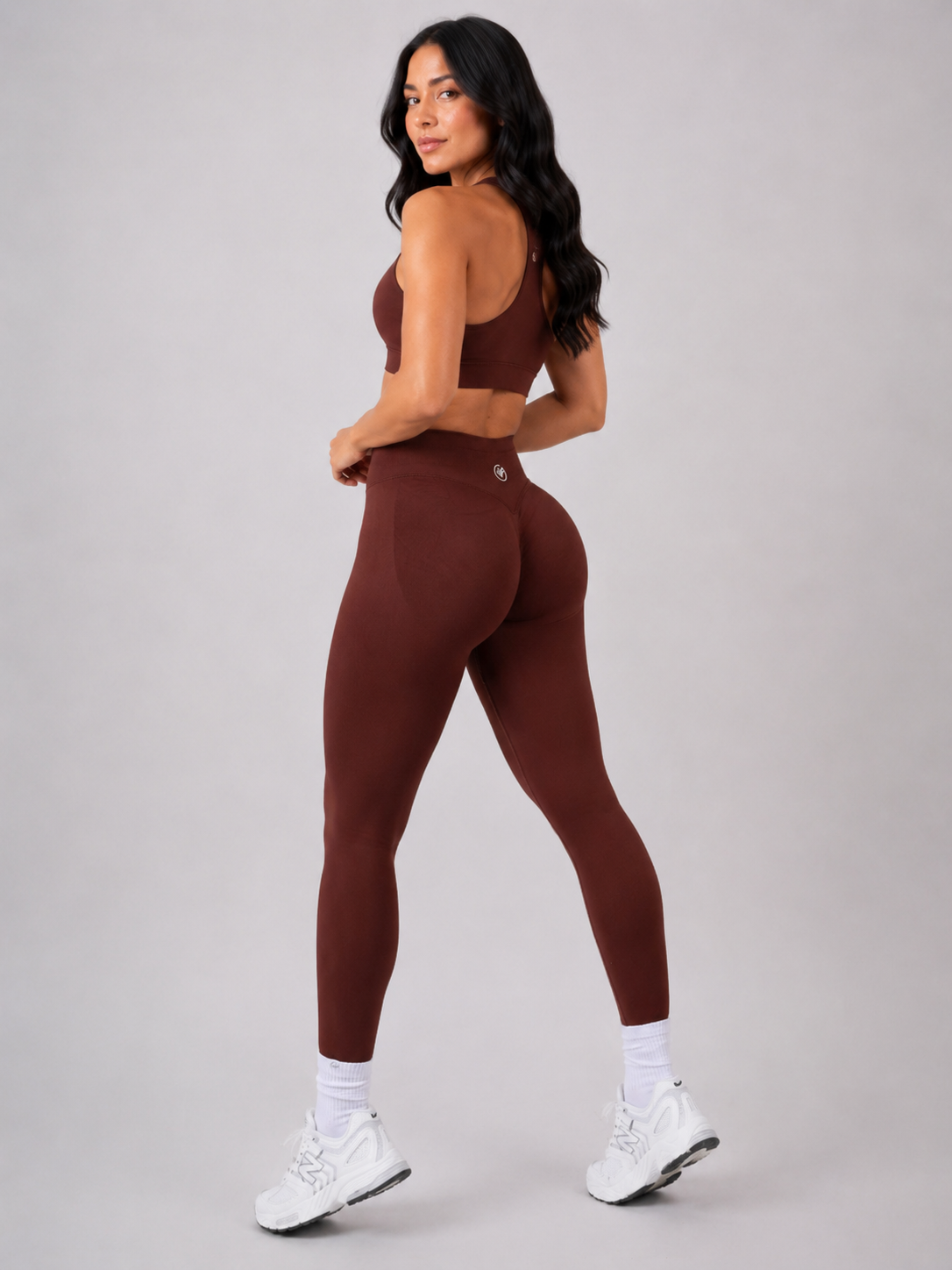 Scrunch Leggings – Light Brown | Sculpting High-Waist Fit | Galvis Sports
