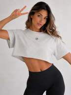 Grey Cropped T-Shirt | Women’s Athletic Crop Top | Galvis Sports
