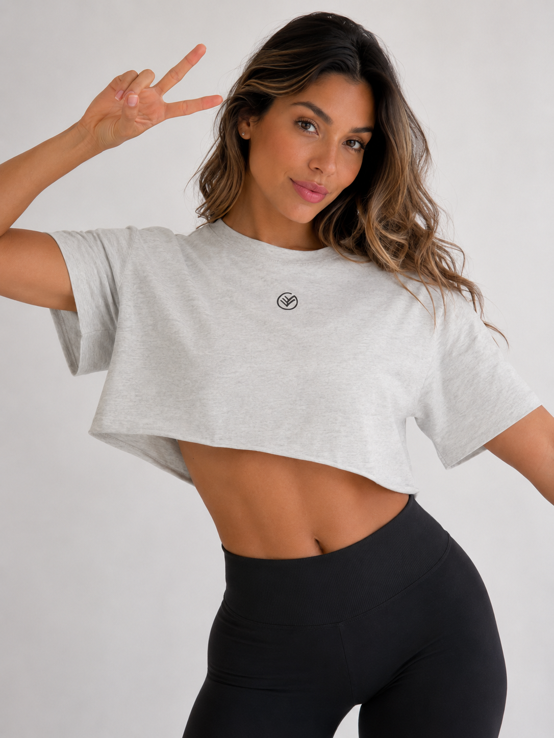 Grey Cropped T-Shirt | Women’s Athletic Crop Top | Galvis Sports