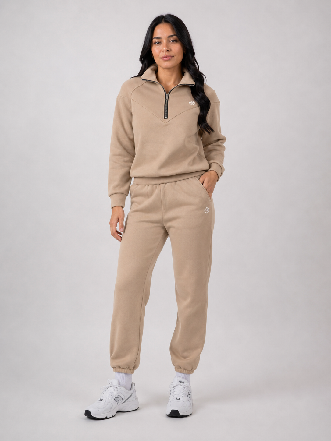 Premium Fleece Tracksuit – Beige | Luxury Athleisure Set | Galvis Sports