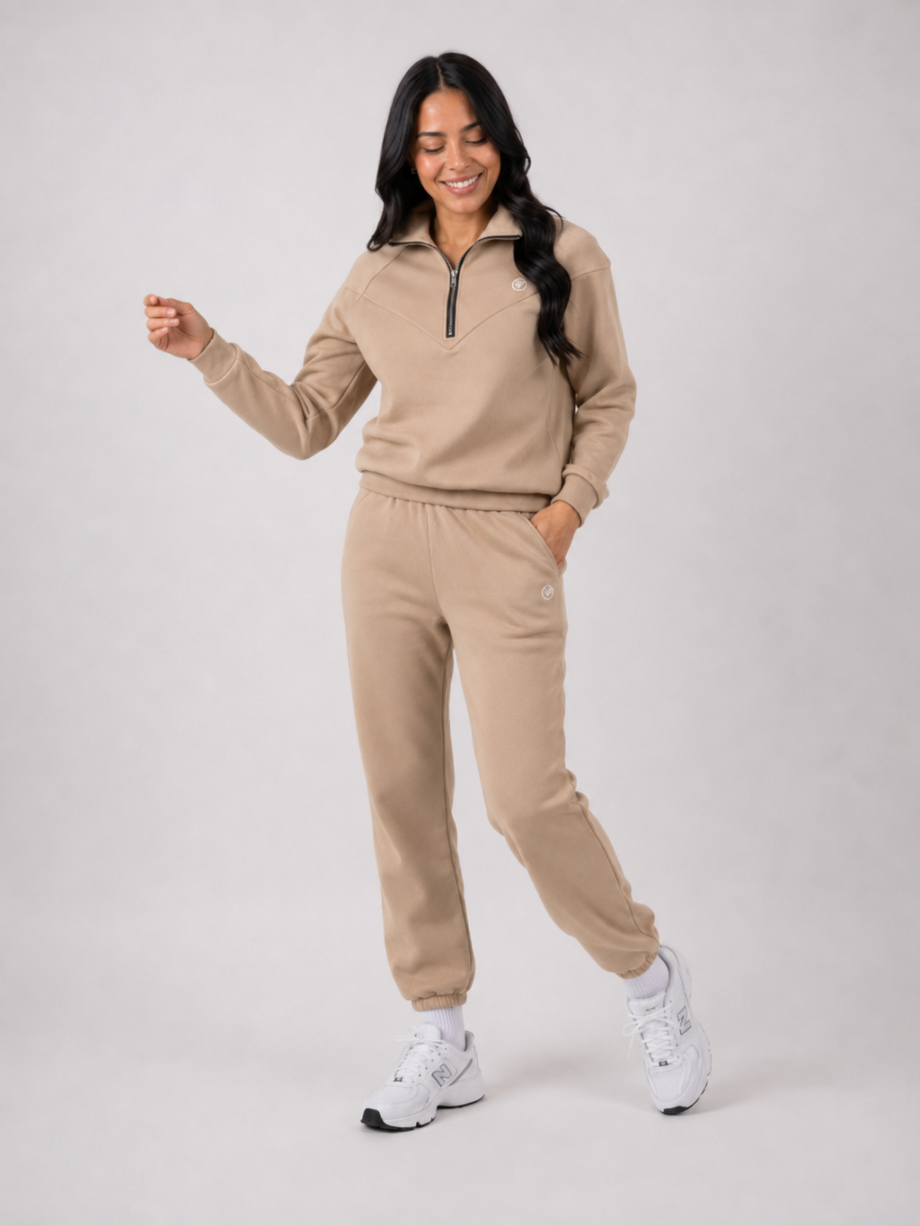 Premium Fleece Tracksuit – Beige | Luxury Athleisure Set | Galvis Sports