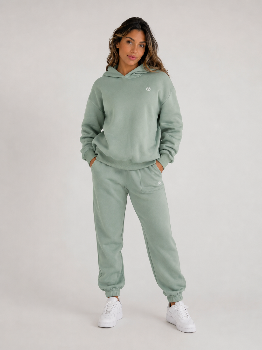 Mint Green Hoodie & Jogger Set Women | Premium Athletic Tracksuit | Galvis Sports