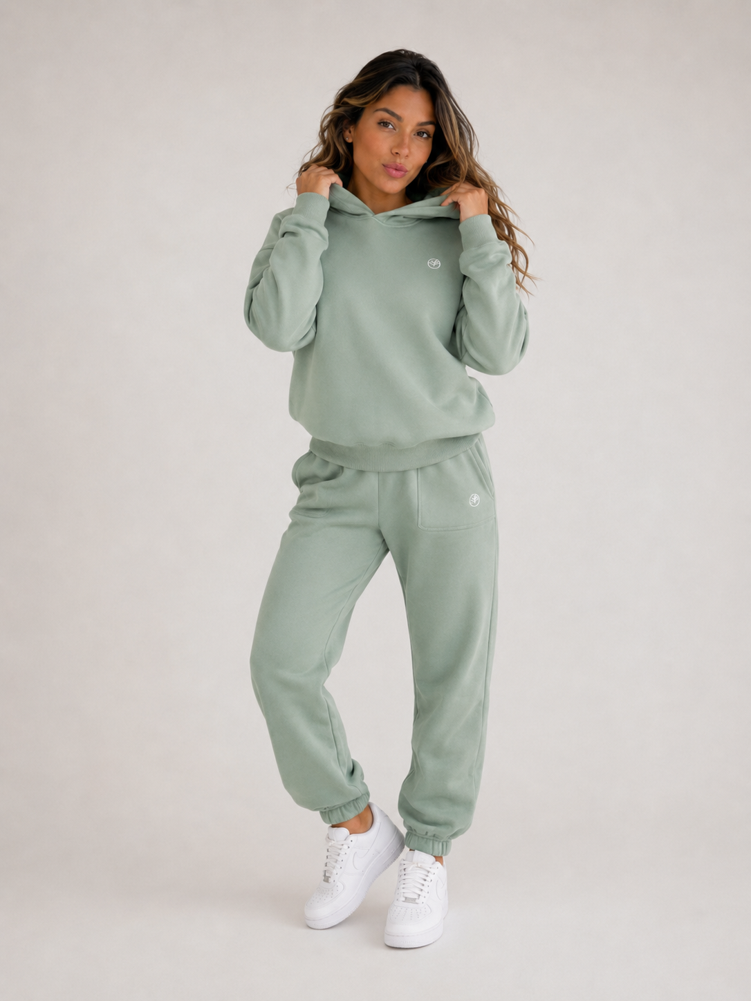 Mint Green Hoodie & Jogger Set Women | Premium Athletic Tracksuit | Galvis Sports