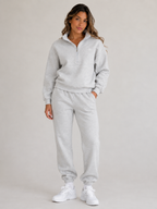 Half-Zip Tracksuit – Grey | Premium Athletic Set | Galvis Sports