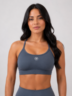 Strappy Performance Sports Bra – Navy Blue | Women’s Supportive Gym Bra | Galvis Sports
