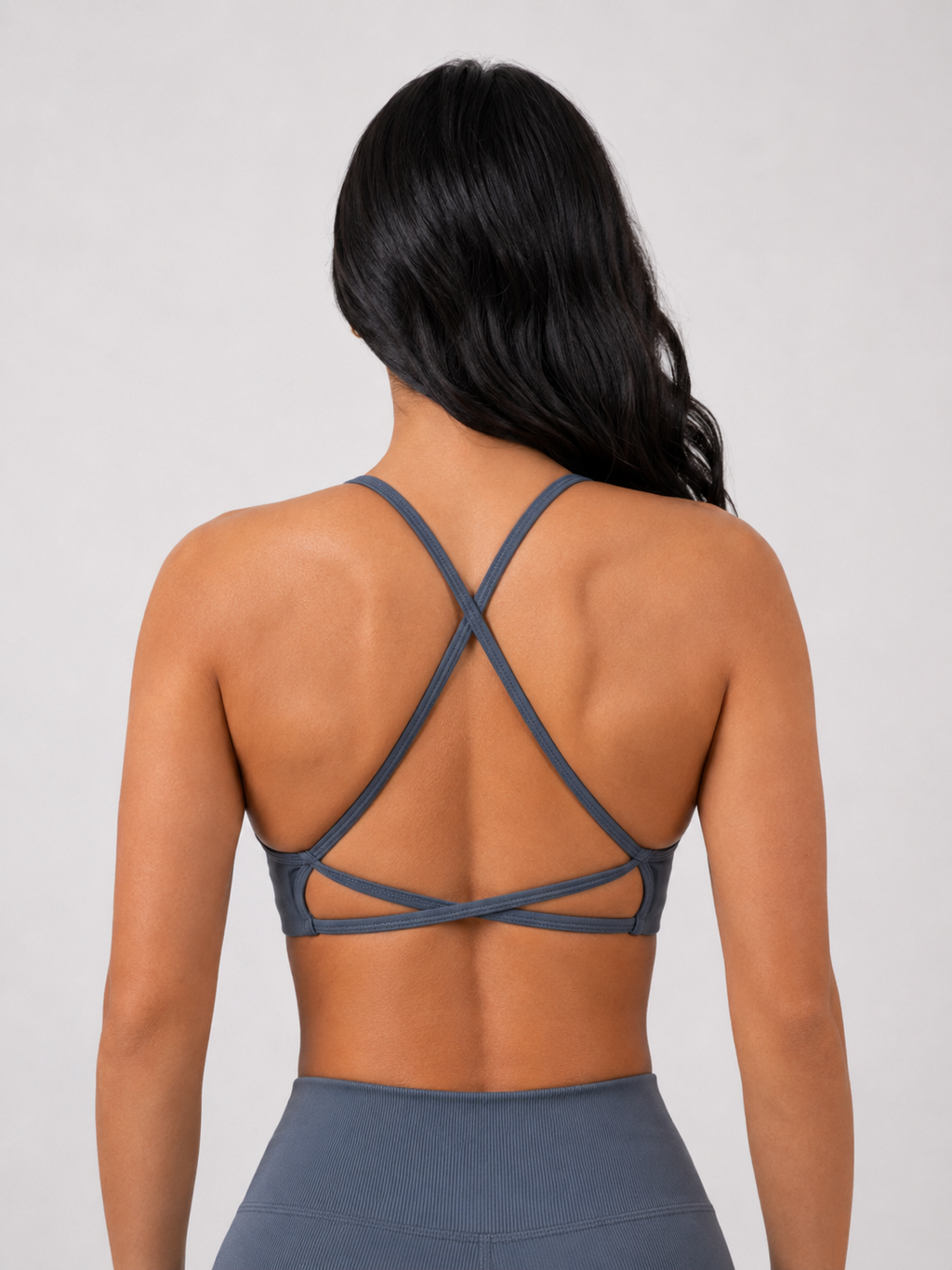Strappy Performance Sports Bra – Navy Blue | Women’s Supportive Gym Bra | Galvis Sports
