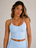 Essential Support Sports Bra – Light Blue | Women’s Gym Bra | Galvis Sports