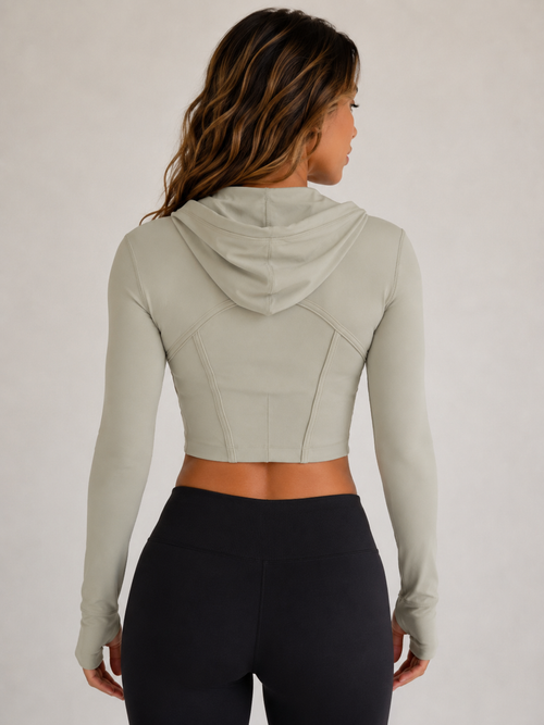 Cropped Zip Jacket – Sage Green | Women’s Athletic Layer | Galvis Sports