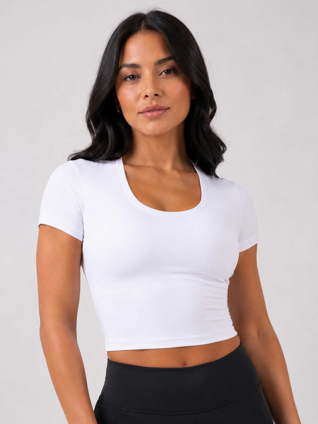 Performance Crop Top – White | Women’s Athletic Gym Top | Galvis Sports