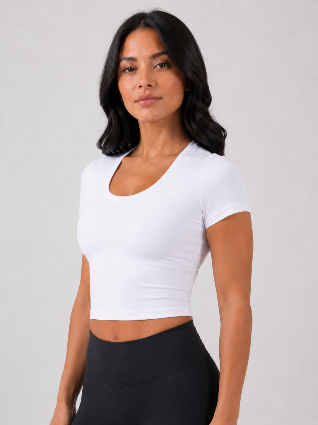 Performance Crop Top – White | Women’s Athletic Gym Top | Galvis Sports