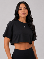 Black Cropped T-Shirt | Women’s Athletic Crop Top | Galvis Sports