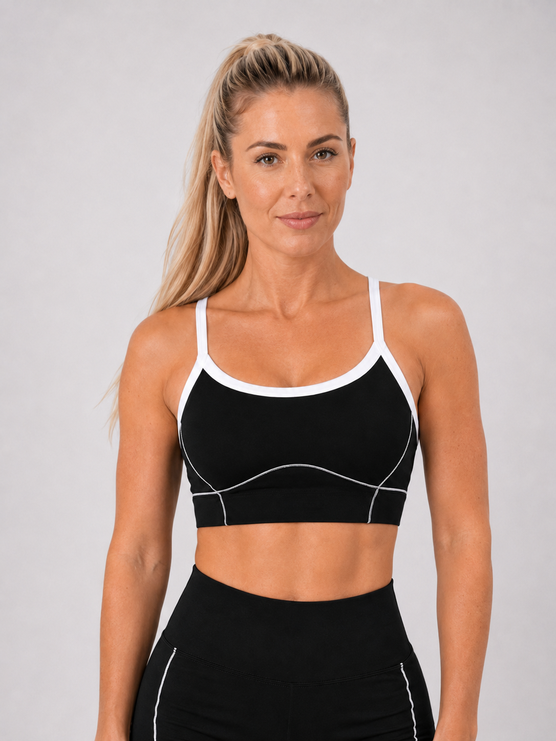 Bra & Short Set – Black | Women’s Sculpting Gym Set | Galvis Sports