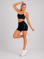 Bra & Short Set – Black | Women’s Sculpting Gym Set | Galvis Sports