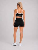 Bra & Short Set – Black | Women’s Sculpting Gym Set | Galvis Sports