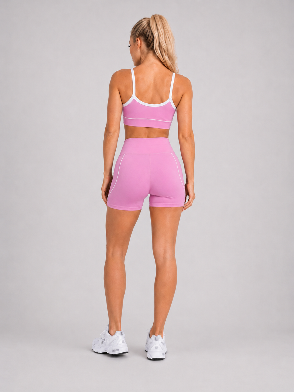 Bra & Short Set – Pink | Women’s Sculpting Gym Set | Galvis Sports