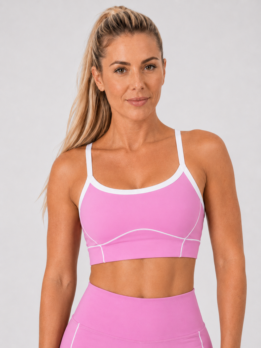 Bra & Short Set – Pink | Women’s Sculpting Gym Set | Galvis Sports