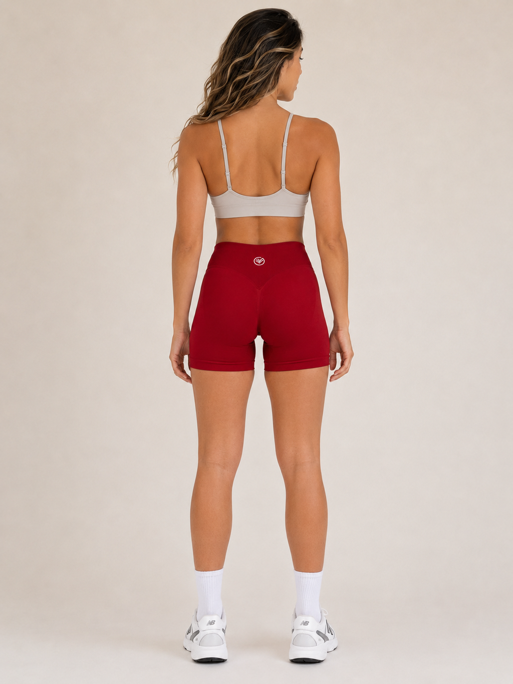 Scrunch Performance Shorts – Deep Red | Sculpting High-Waist Fit | Galvis Sports