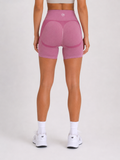 Seamless Performance Shorts – Pink | Sculpting High-Waist Fit | Galvis Sports
