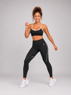 Black & White Contour Set (Legging & Bra) | Seamless Gym Set | Galvis Sports