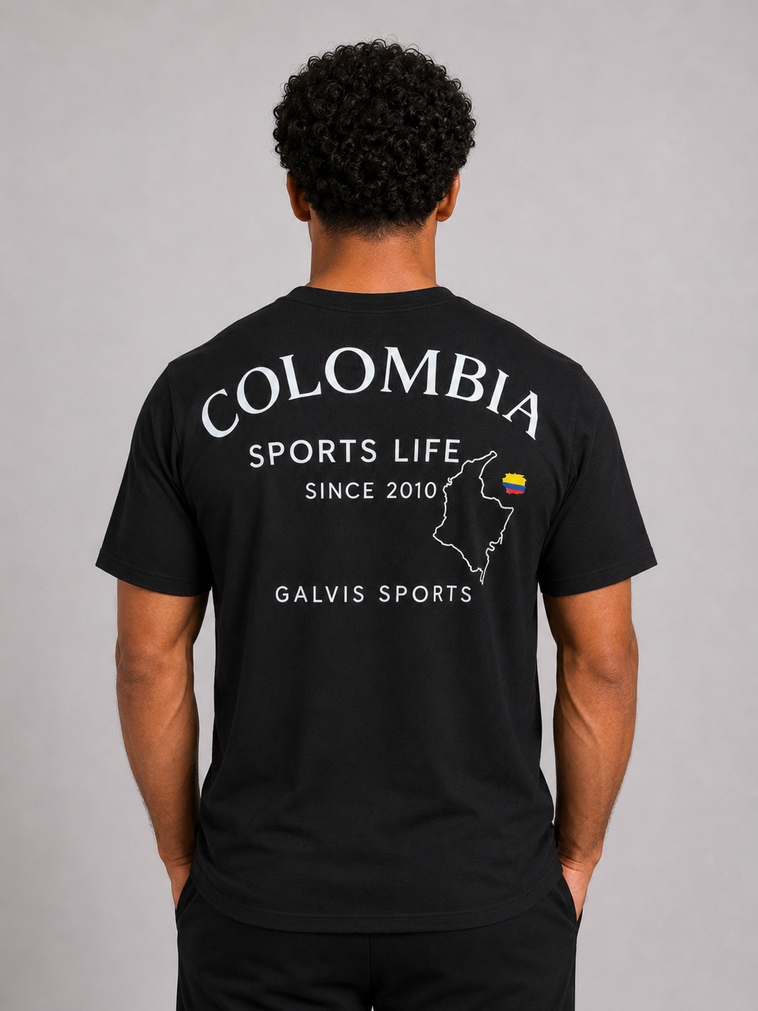 Oversized Cotton T-Shirt – Colombia Black | Premium Athletic Tee | Galvis Sports