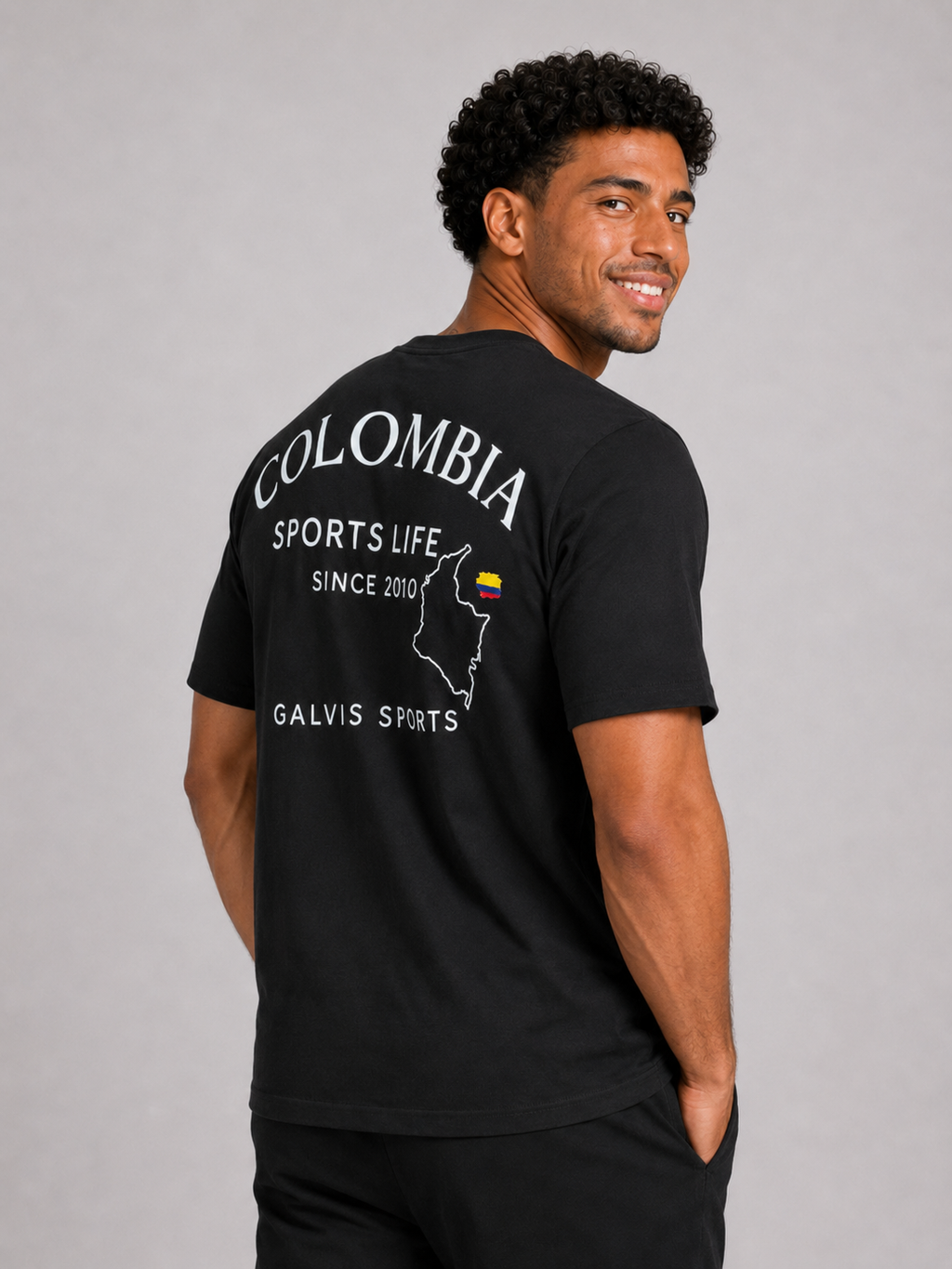 Oversized Cotton T-Shirt – Colombia Black | Premium Athletic Tee | Galvis Sports