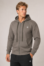 Taupe Zip Hoodie | Premium Athletic Zip-Up Hoodie | Galvis Sports