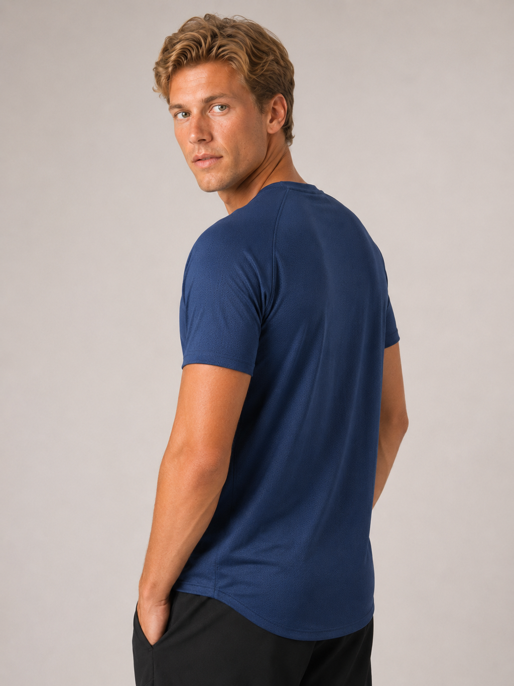 Men’s Dark Blue Performance T-Shirt | Premium Gym Training Top | Galvis Sports