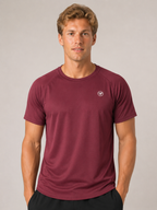 Men’s Dark Wine Red Performance T-Shirt | Premium Gym Training Top | Galvis Sports