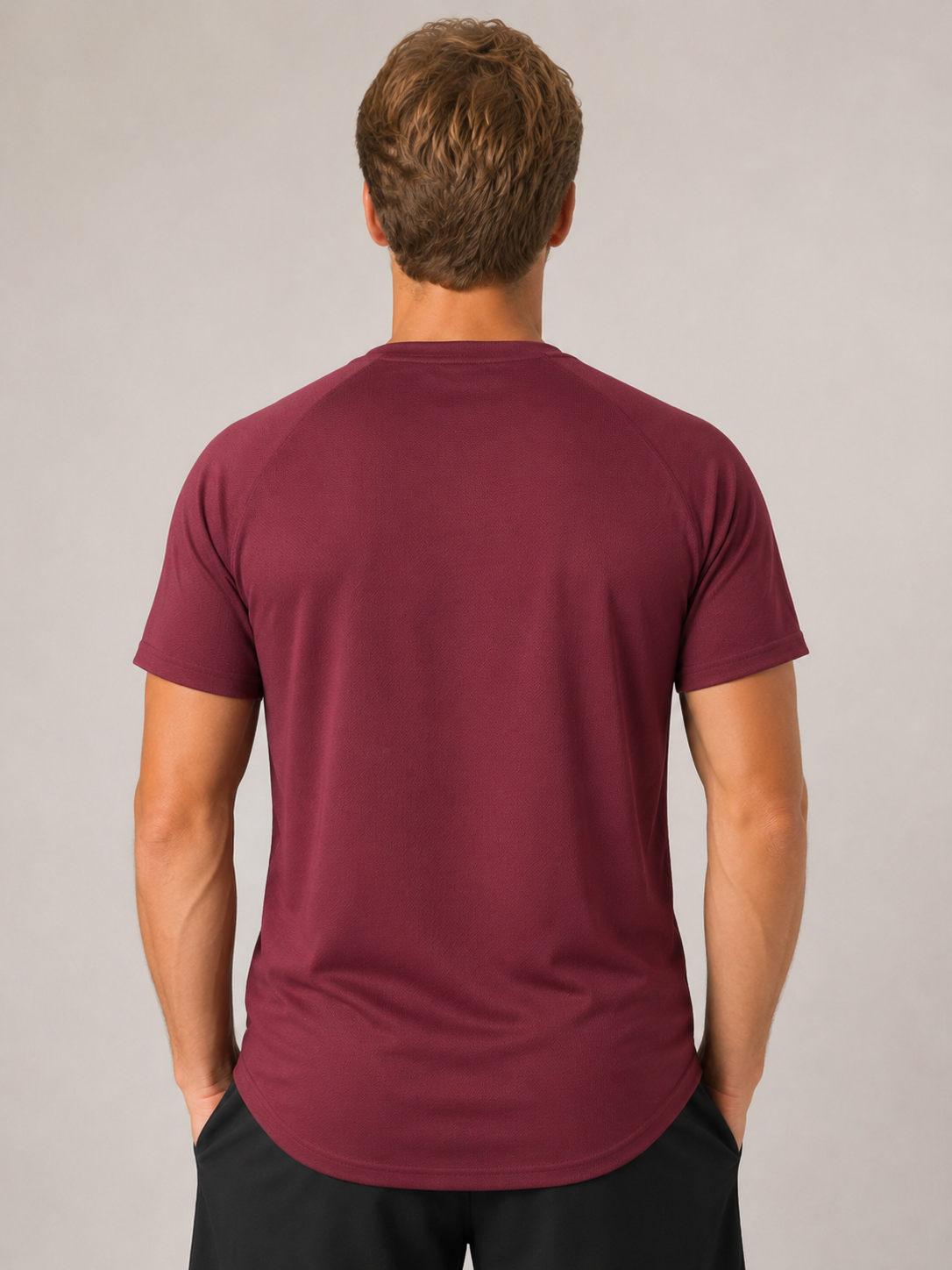 Men’s Dark Wine Red Performance T-Shirt | Premium Gym Training Top | Galvis Sports