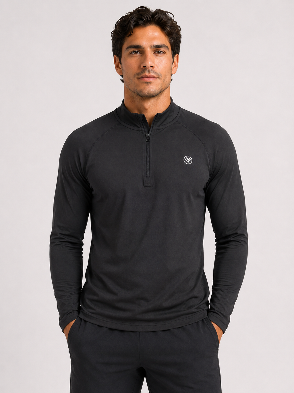 Performance 1/4 Zip Training Top – Black | Men’s Athletic Layer | Galvis Sports