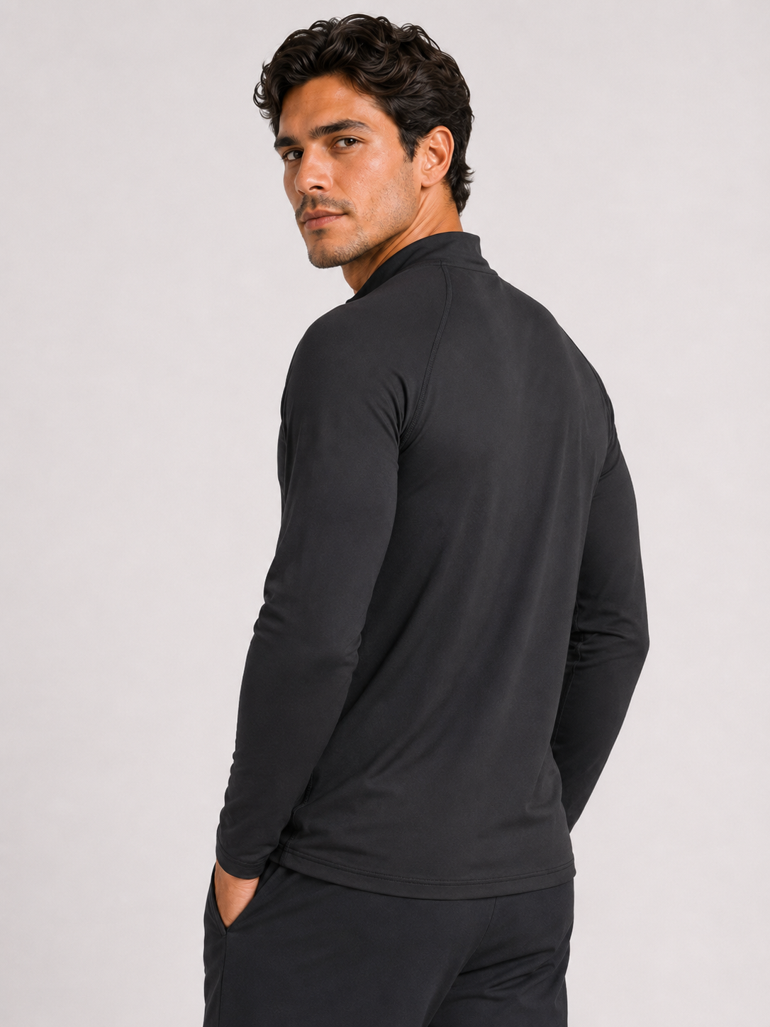 Performance 1/4 Zip Training Top – Black | Men’s Athletic Layer | Galvis Sports