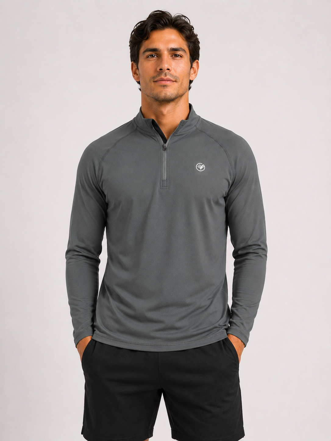 Performance 1/4 Zip Training Top – Grey | Men’s Athletic Layer | Galvis Sports