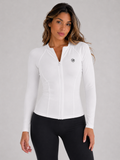 Signature White Zip Jacket – Broken White | Premium Athletic Layer | Galvis Sports