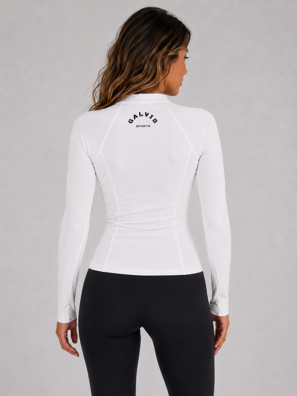 Signature White Zip Jacket – Broken White | Premium Athletic Layer | Galvis Sports
