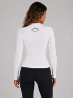 Signature White Zip Jacket – Broken White | Premium Athletic Layer | Galvis Sports