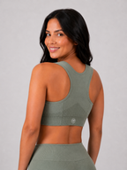 Sculpt Seamless Sports Bra - Sage Green | Women’s Supportive Gym Bra | Galvis Sports