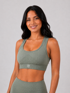 Sculpt Seamless Sports Bra - Sage Green | Women’s Supportive Gym Bra | Galvis Sports