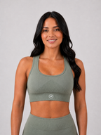 Sculpt Seamless Sports Bra - Sage Green | Women’s Supportive Gym Bra | Galvis Sports