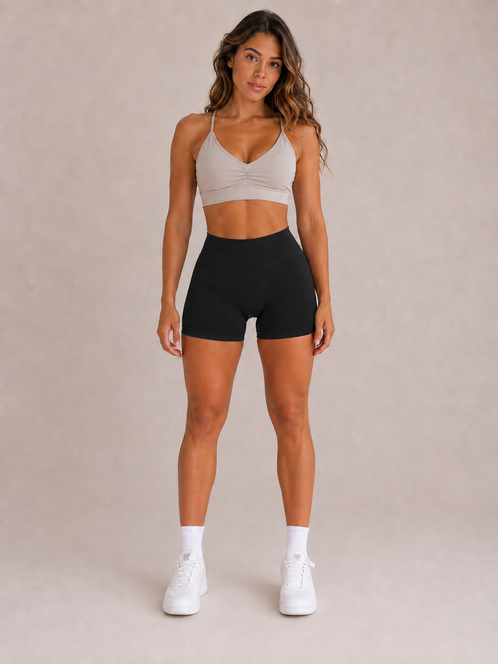 Scrunch Performance Shorts – Black | Sculpting High-Waist Fit | Galvis Sports