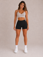 Scrunch Performance Shorts – Black | Sculpting High-Waist Fit | Galvis Sports