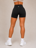 Scrunch Performance Shorts – Black | Sculpting High-Waist Fit | Galvis Sports