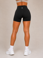 Scrunch Performance Shorts – Black | Sculpting High-Waist Fit | Galvis Sports