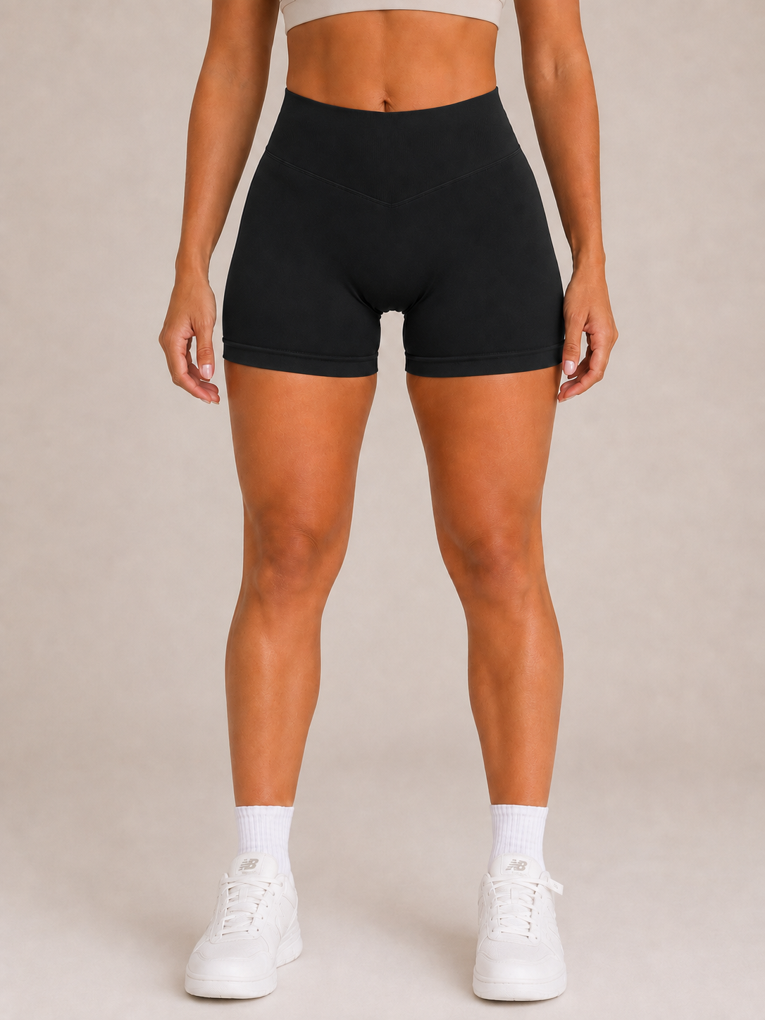 Scrunch Performance Shorts – Black | Sculpting High-Waist Fit | Galvis Sports