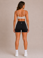 Scrunch Performance Shorts – Black | Sculpting High-Waist Fit | Galvis Sports
