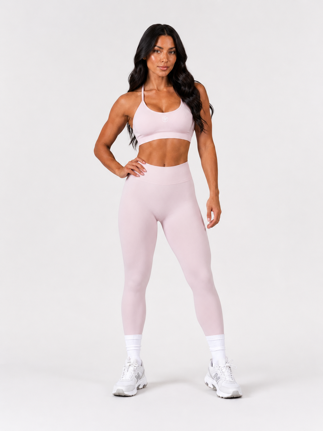 Seamless Leggings & T-Back Sports Bra Set – Pink | Sculpting Gym Set | Galvis Sports