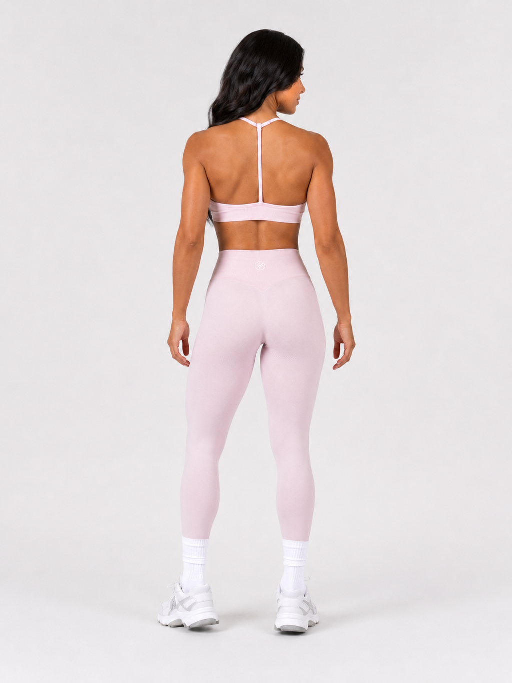 Seamless Leggings & T-Back Sports Bra Set – Pink | Sculpting Gym Set | Galvis Sports