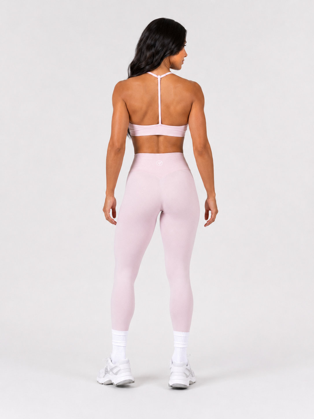 Seamless Leggings & T-Back Sports Bra Set – Pink | Sculpting Gym Set | Galvis Sports