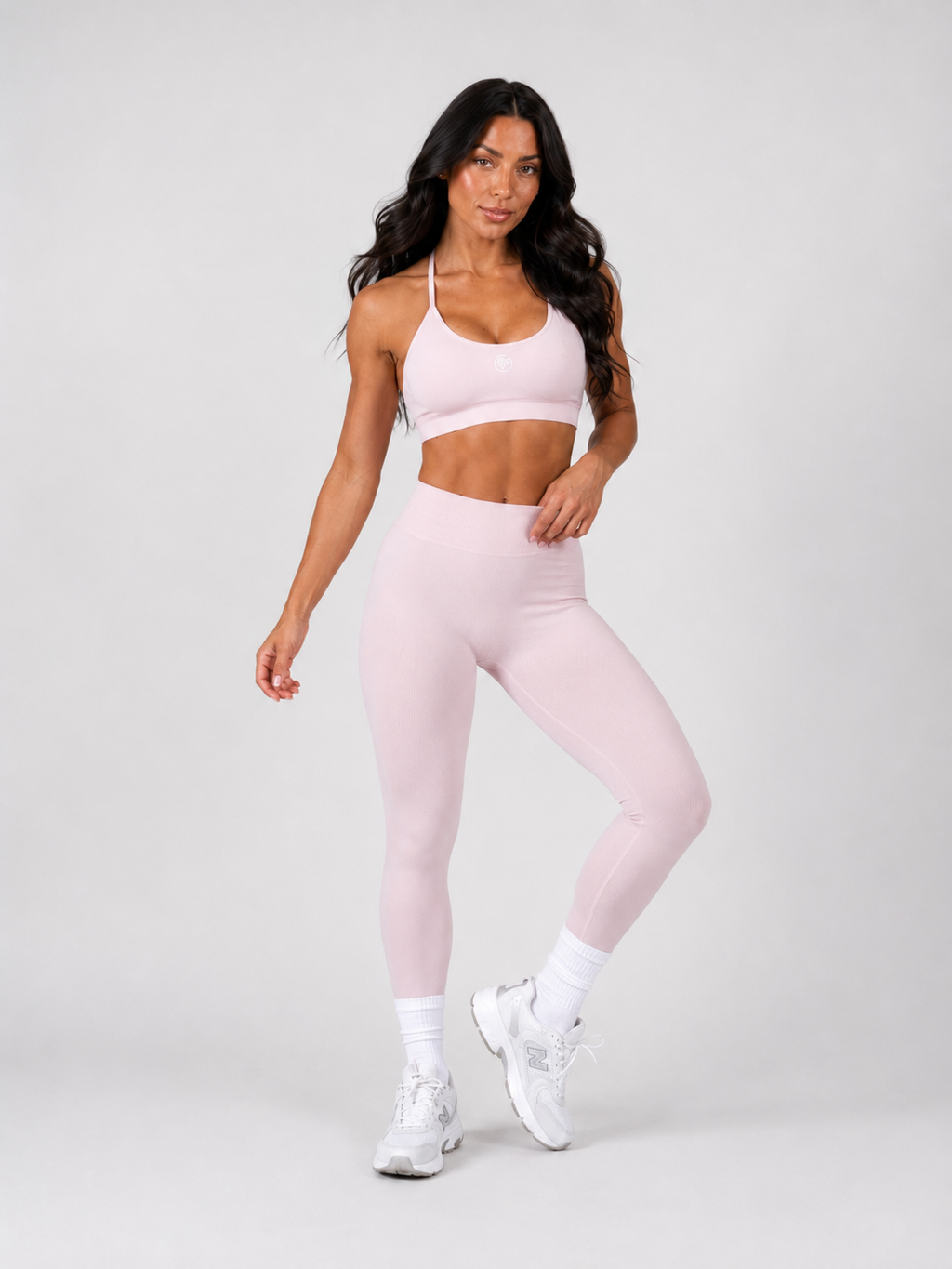 Seamless Leggings & T-Back Sports Bra Set – Pink | Sculpting Gym Set | Galvis Sports