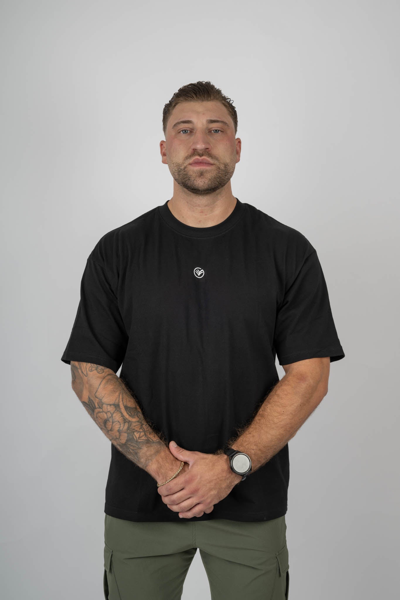 Oversized Cotton T-Shirt – Black | Premium Athletic Fit | Galvis Sports